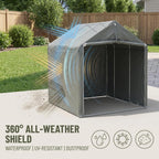 Bike Storage Shed Tent,8 * 6 * 6.2ft Outdoor Storage Shed, Carport, Canopy Shelter with 160g PE Fabric Coated with Silver Waterproof,Bike Covers Shelter for Bicycles,Garden Tools,Various Tools