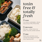 Ceramic Coated Glass Food Storage Containers | No PTFE, PFOA, PFAS, and BPA | Reusable Non Toxic Meal Prep Containers with Glass Lids | Easy To Store | 10 Piece Set Dusk