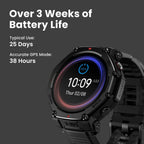 Amazfit T-Rex 3 Pro Outdoor Smart Watch 48mm Sapphire AMOLED Display  Ti Bezel  Dual Band GPS  Offline Maps  25 Days Battery  Built-in Flashlight  10 ATM  180+ Sports Mode for Android & iPhone  Black