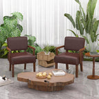 Accent Chair, PU Leather Living Room Chairs Oversize with Soft Seat and Armrests for Living Room Dinning Room Bedroom Reading Room Waiting Room