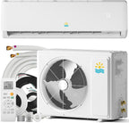 Mini Split AC/Heating System - 18000 BTU Mini Split AC Unit Inverter Heating and Cooling, 19 SEER2 230V Energy Efficient Ductless Air Conditioner Up to 1250sq.ft, 24H Timer, Installation Kit