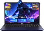 NIMO 2025 Gaming Laptop  15.6" FHD Laptop with AMD R7 7735HS (Beat i7-12650H  Up to 4.75GHz)  16GB DDR5 RAM 512GB SSD Computer with Radeon 680M 100W Type-C Backlit KB Fingerprint