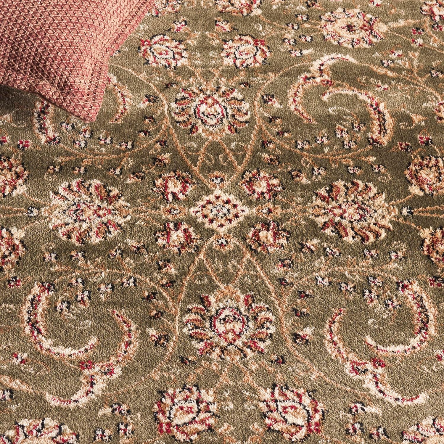 SAFAVIEH Lyndhurst Collection Area Rug - 9' x 12', Sage & Ivory, Traditional Oriental Design, Non-Shedding & Easy Care, Ideal for High Traffic Areas in Living Room, Bedroom (LNH219B)
