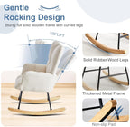 DUMOS Rocking Chair with Wing Backrest, Teddy Upholstered Indoor Reading Glider Chair with Comfy Seat for Bedroom, Living Room, Office, White
