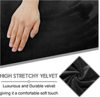 ULTICOR 7-Piece L Shape Sectional Recliner Sofa Covers, Velvet Stretch Reclining Couch Covers for Sofa, Thick, Soft, Washable (Black, 5 Seat Cover)