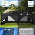 COBIZI Canopy 10x20 Pop Up Canopy Tent with 6 Sidewalls Outdoor Party Tent 10x20 Waterproof Commercial Instant Shelter UPF 50+ Portable Gazebo Wedding Tents for Parties Car Port Vender Events(Black