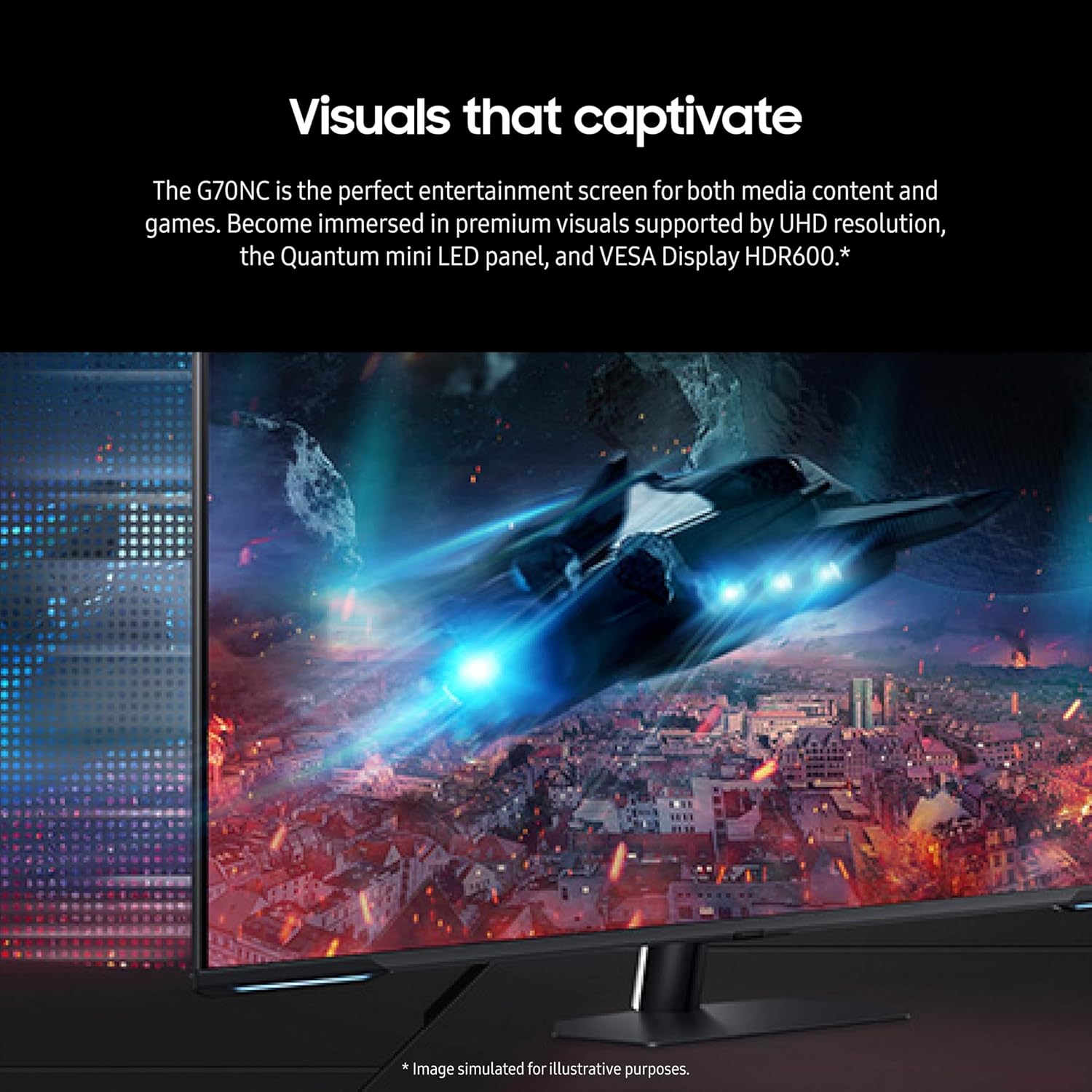 SAMSUNG 43" Odyssey Neo G7 Series 4K UHD Smart Gaming Monitor  144Hz  1ms  VESA Display HDR600  Quantum Matrix Technology  AMD FreeSync Premium Pro  LS43CG702NNXZA  Black