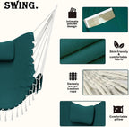 Hammock Chair with Stand,Heavy-Duty Hanging Chair with Stand, for Indoor Outdoor,Sturdy Swing Chair Stand Max Load 350 pounds(Hammock Chair Included) (Green)