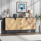 GAOMON Large Storage Cabinet with Shelves & Doors, Sideboard Buffet Cabinet with Drawer, Entryway Cabinets, Accent Cabinets for Living Room, Dining Room, Entryway