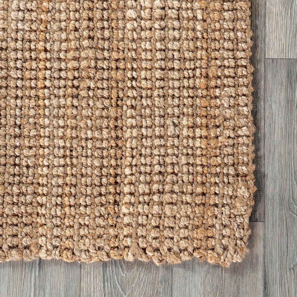 Nuloom Ashli Hand Woven, Natural, 7'6" x 9'6", Farmhouse, Jute, Soft and Textured, High Traffic, Stain Resistant, Easy Clean, Durable Area Rug for Bedroom, Living Room, Dining, Den, Foyer, Entryway