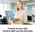 HP 14" Moonlight Blue Laptop with Office 365  AMD CPU  4GB DDR5 On-Board RAM  1.1TB Storage (128GB SSD and 1TB OneDrive)  HD Display  Windows 11  Energy-Efficient & Quiet Performance
