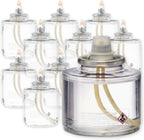 Hollowick Disposable Liquid Candles, 17 Hour, for Use in Glass Votive Tealight Lamp Holders, Restaurant Wedding Table Top Lights, Child Resistant Closures, 12 Pieces, Clear Fuel Oil HD17-12M