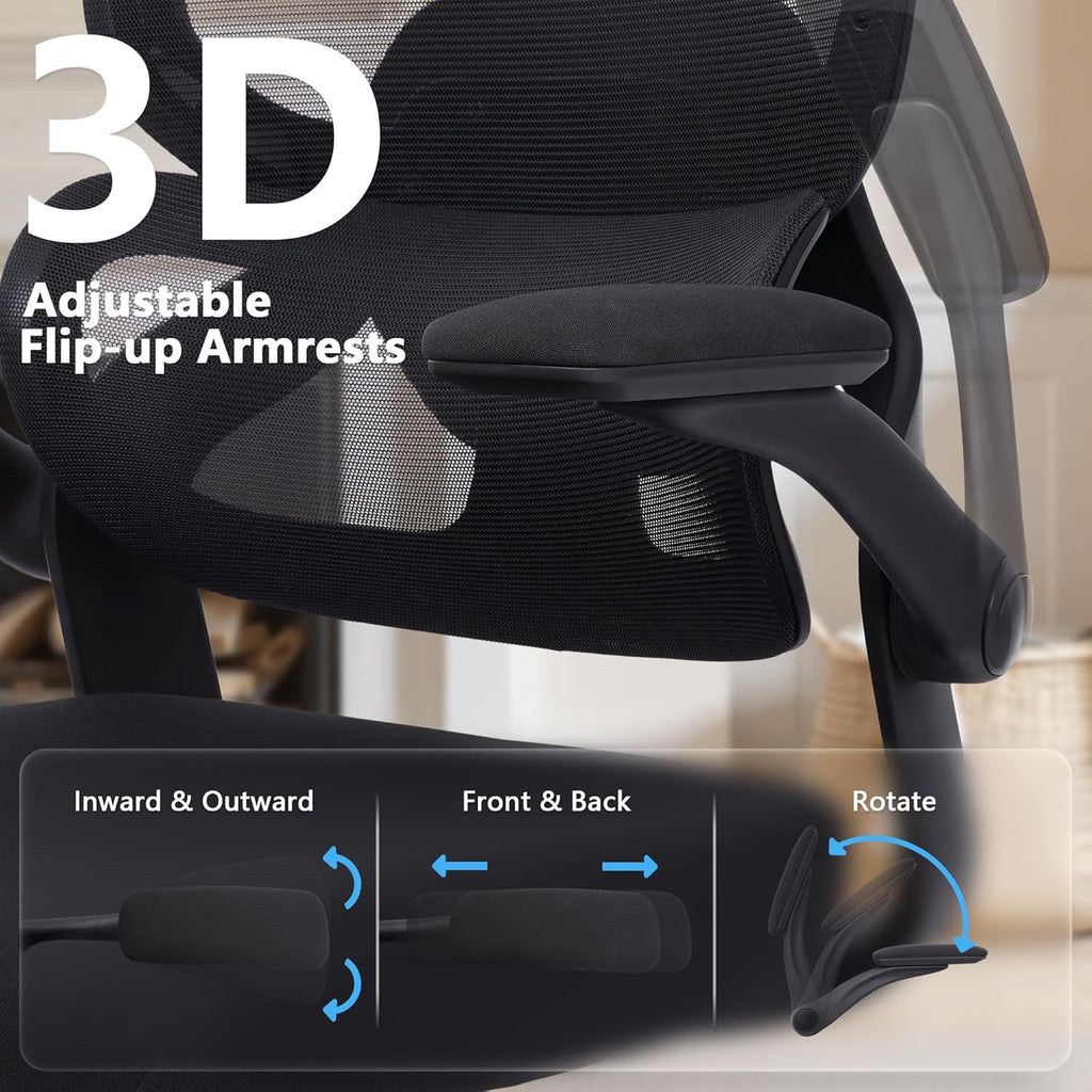 Adjustable Office Chair Computer Chair Ergonomic Desk Chair with Lumbar Support and Headrest High Back Executive Chair with Rolling Function for Home Office Computer Task Seating