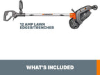 WORX 12 Amp 7.5’’ Electric Lawn Edger & Trencher, Corded, WG896
