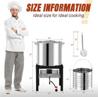 Stainless Steel 60QT Crawfish Boiler Kit, Waterproof Cover & 12-inch Skimmer, 110,000BTU Propane Burner Stove, 0-20PSIG Regulator, Seafood Boil Pot, Crab Boil Pot with 50QT Basket