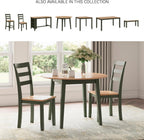 Signature Design by Ashley Gesthaven Modern Dining Drop Leaf Table with 4 Legs, Light Brown & Green