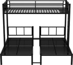 Bellemave Triple Bunk Bed for Kids, Detachable Twin Over Twin Over Twin Metal Bunk Bed with Guardrails, Ladder & Storage, Converts to 3 Separate Twin Beds, Easy to Assemble (3 Bunk Beds for Kids)