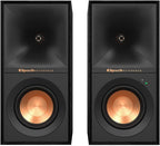 Klipsch Reference R-40PM Powered Bookshelf Speakers - 90-Degree x 90-Degree Tractrix Horn - Linear Travel Suspension - Sleek  Modern Appearance