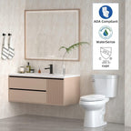 21Toilet, Elongated Toilets for Bathrooms, Two-Piece Toilet with Soft Close Seat, 1.28 Siphonic Flush Toilet with Universal Height ADA Cotton White