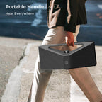 BUGANI Hi-Res Audio Bluetooth Speaker Loud 160W  Large Portable Bluetooth Speaker with Deep Bass Subwoofer  TWS Wireless Stereo  Waterproof Outdoor Party Speaker  12H Playtime Gray