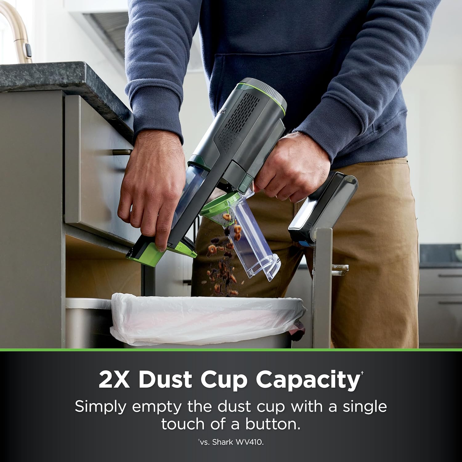 Shark PowerBoost Cordless 2-in-1 Car/Home Handheld PowerVac, Powerful Suction, 40 Minute Runtime, Portable, 3 Cleaning Modes, LED Screen, Furfins Tool, Duster Crevice Tool, Charcoal, BH102