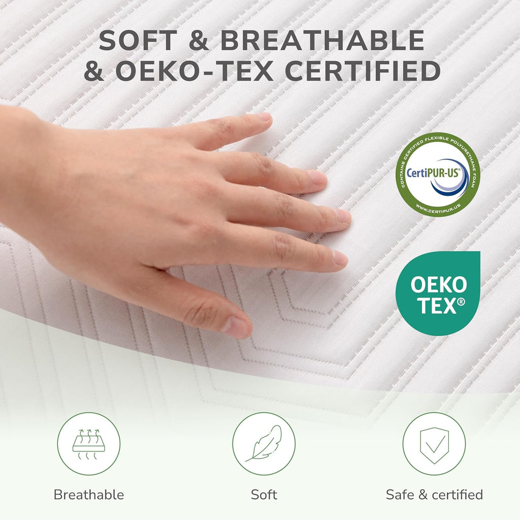 8 Inch RV Short Queen Mattress, Charcoal Gel Memory Foam Mattress, Breathable & Odor-Eliminating, Pressure Relief, Medium Firm, CertiPUR-US Certified, Bed in a Box, 60"x75"