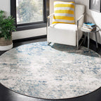 SAFAVIEH Brentwood Collection Area Rug - 10' Round, Light Grey & Blue, Modern Abstract Design, Non-Shedding & Easy Care, Ideal for High Traffic Areas in Living Room, Bedroom (BNT822F)