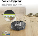 Shark RV2400WD IQ 2-in-1 Robot Vacuum & Mop with Matrix Clean & Sonic Mopping, Perfect for Pet Hair, Carpets, Hard Floors, Compatible with Alexa, Black/Silver, No Self-Empty Base (Renewed)