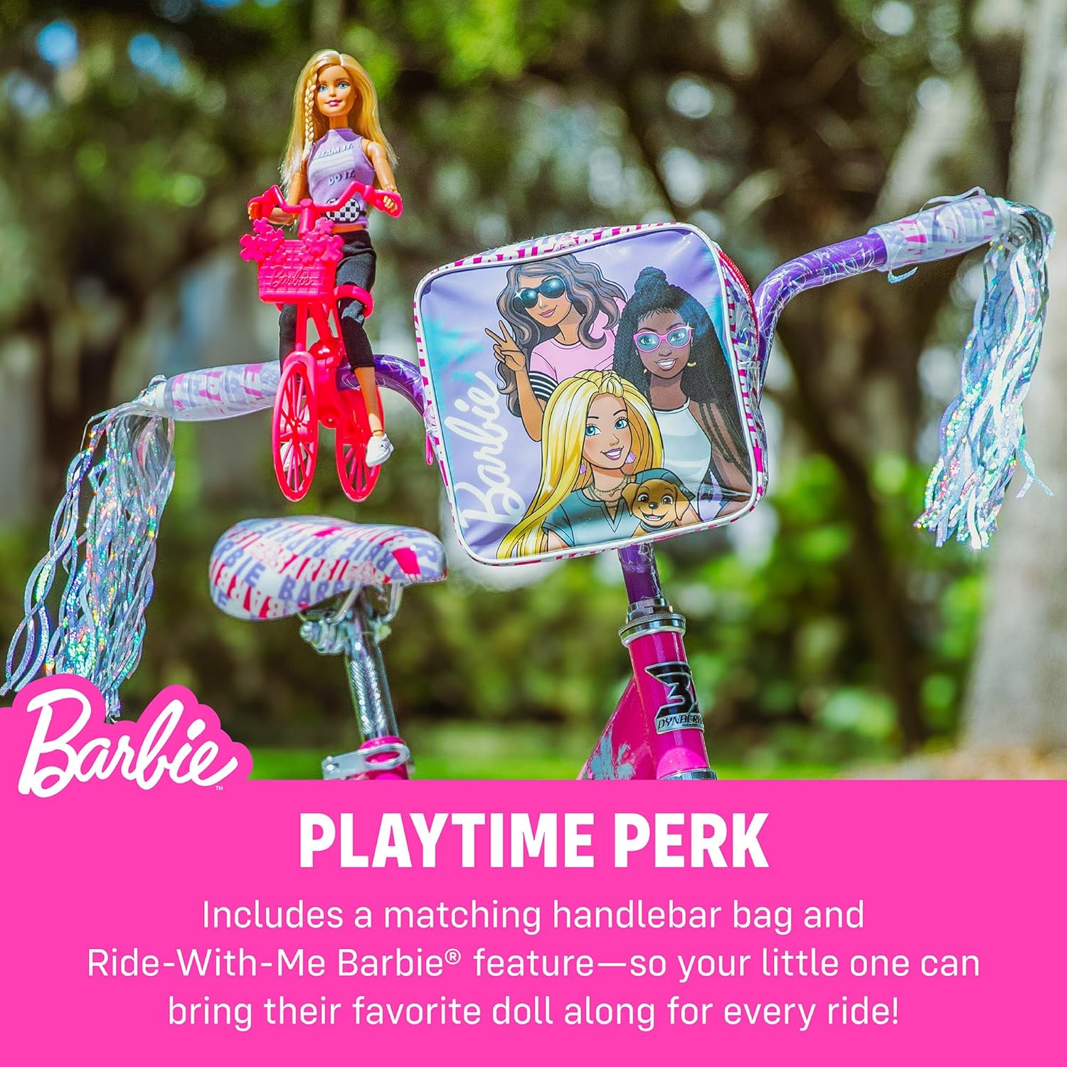 Dynacraft Barbie 16-inch Girls' Bike for Kids Ages 5-7 Years - Fun and Stylish Design, Sturdy and Durable, Perfect for Kids Learning to Ride, Easy to Assemble, Ideal for Young Riders