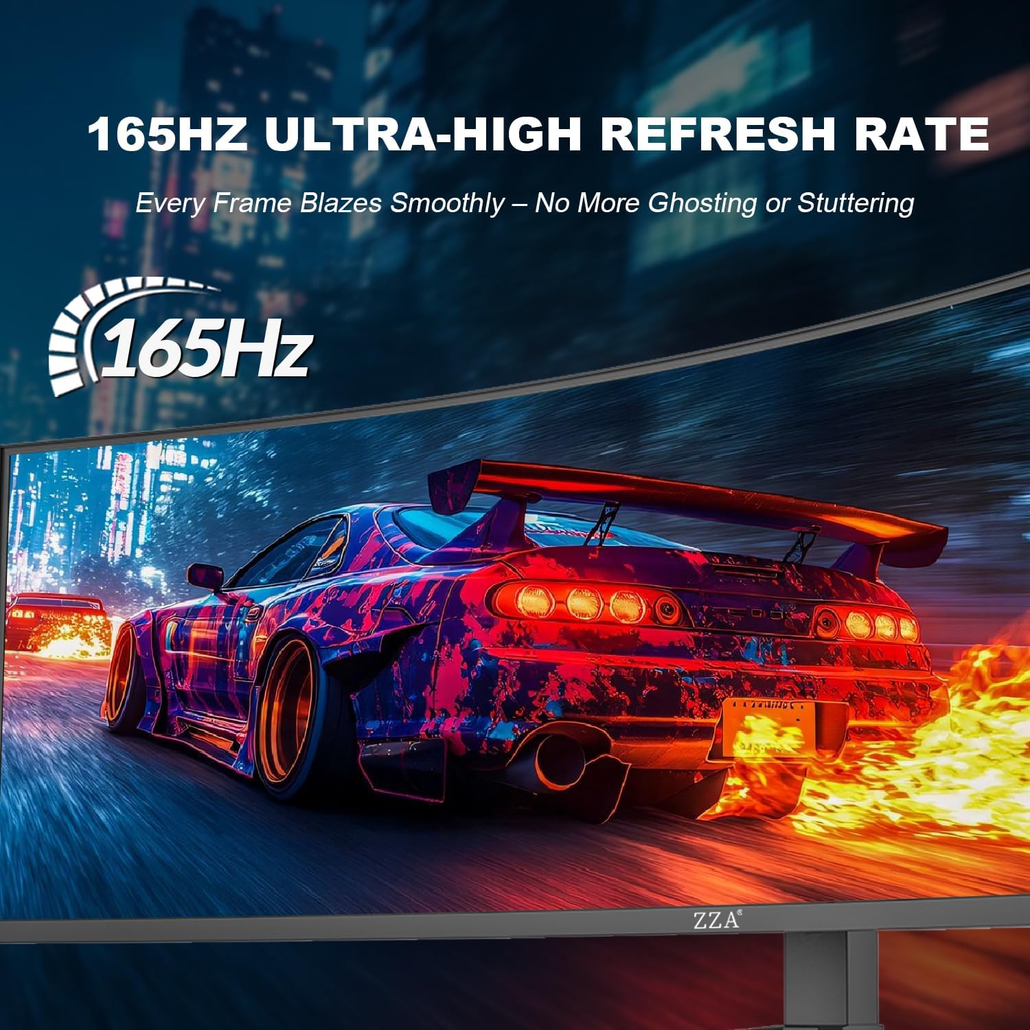 ZZA 49-Inch Ultra-Wide DQHD Curved Gaming Monitor | 5120x1440  1500R  165Hz  AMD FreeSync  120% sRGB  Height Adjustable  HDMI 2.1/DP 1.4 Wall Mountable- Black
