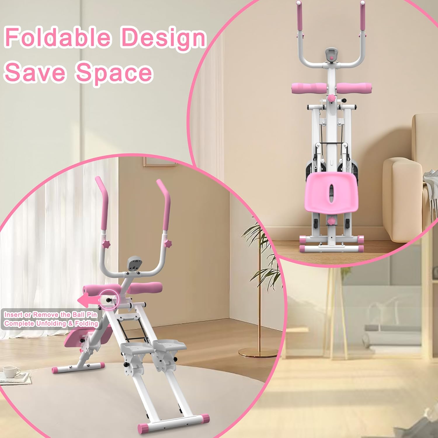 2 in 1 Stair Stepper and Ab Workout Machine, High Efficiency Stair Climber & Ab Trainer, Multi-Function Home Gym Equipment for Full Body Workout, Cardio and Core Training
