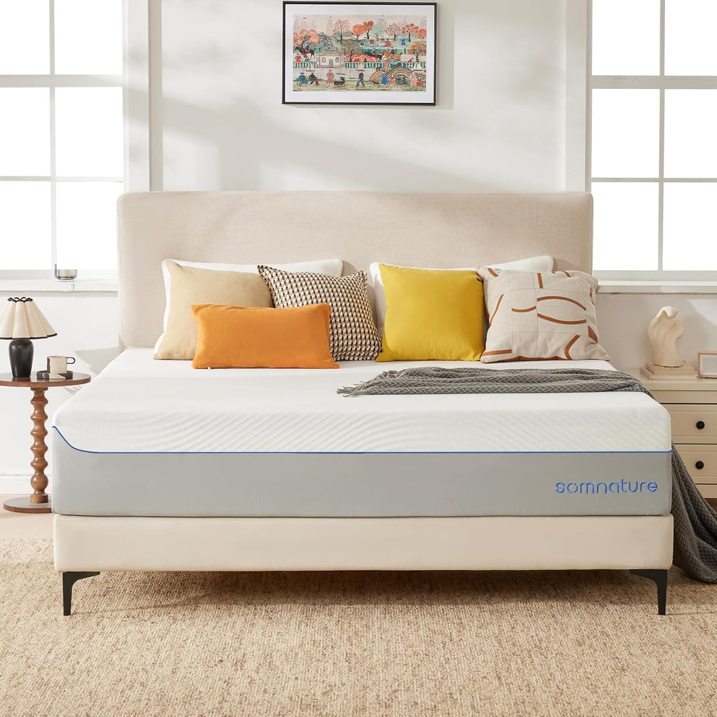 King Mattress in a Box, 12 Inch Cooling Gel Memory Foam Mattress for Pressure Relief & Deep Sleep, Medium Firm with Motion Isolation, CertiPUR-US Certified, Fiberglass Free