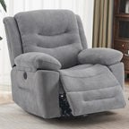 Power Swivel Rocker Recliner with Massage and Heat, USB Port, Infinite Position, Oversized Electric Glider Rocking Chairs Living Room, Soft Fabric Reclining Sofa Chair(Misty Gray)