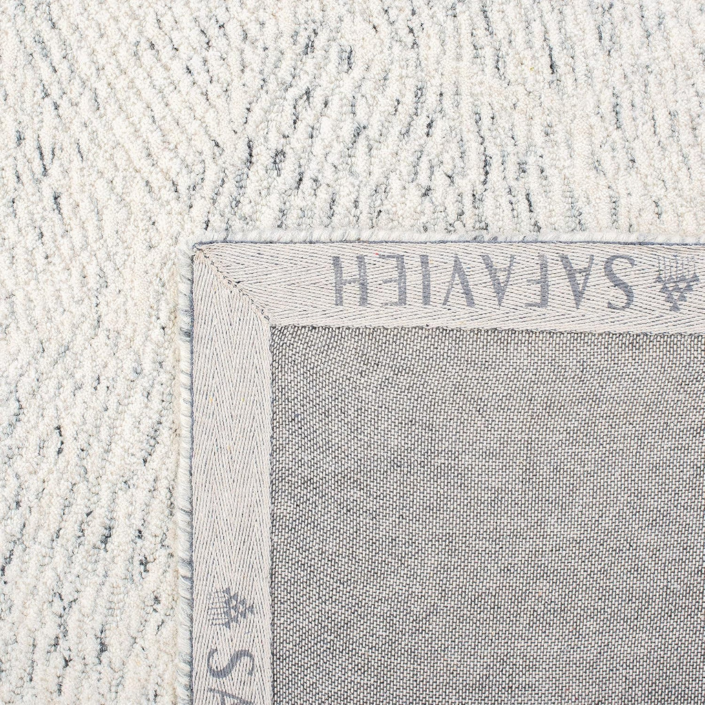 SAFAVIEH Metro Collection Area Rug - 9' x 12', Dark Grey & Ivory, Handmade Wool, Ideal for High Traffic Areas in Living Room, Bedroom (MET999H)