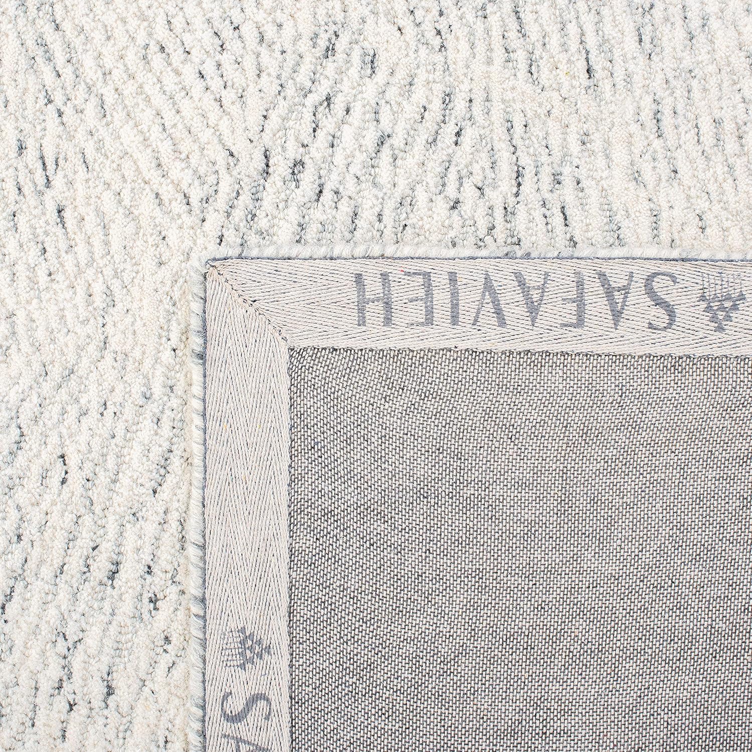 SAFAVIEH Metro Collection Area Rug - 9' x 12', Dark Grey & Ivory, Handmade Wool, Ideal for High Traffic Areas in Living Room, Bedroom (MET999H)