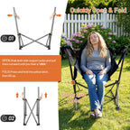 TIMBER RIDGE Hammock Camping Chair with Adjustable Backrest, Heavy Duty Folding Hammock Chair Supports 300lbs, Portable Hammock Chair for Camping, Travelling and Patio, Black