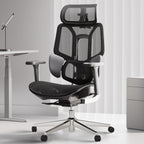 Hbada E3 Air Ergonomic Office Chair, Big and Tall Office Chair - with 3-Zone Dynamic Lumbar Support, 3D Adjustable Headrest, 3D Adjustable Armrests, Swivel Computer Chair, Black(No Footrest)