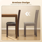 HOMCOM Dining Chairs Set of 2, Solid Wood Kitchen Chairs, Mid Century Modern Linen Fabric Upholstered for Dining Room, Living Room, Espresso Frame and Gray Upholstery