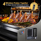 Wireless Meat Thermometer with 4 Probes, INKBIRD WiFi Meat Thermometer Digital Wireless for Rotisserie Grill Oven,Unlimited Range Dishwasher Waterproof Bluetooth Thermometer for iOS & Android