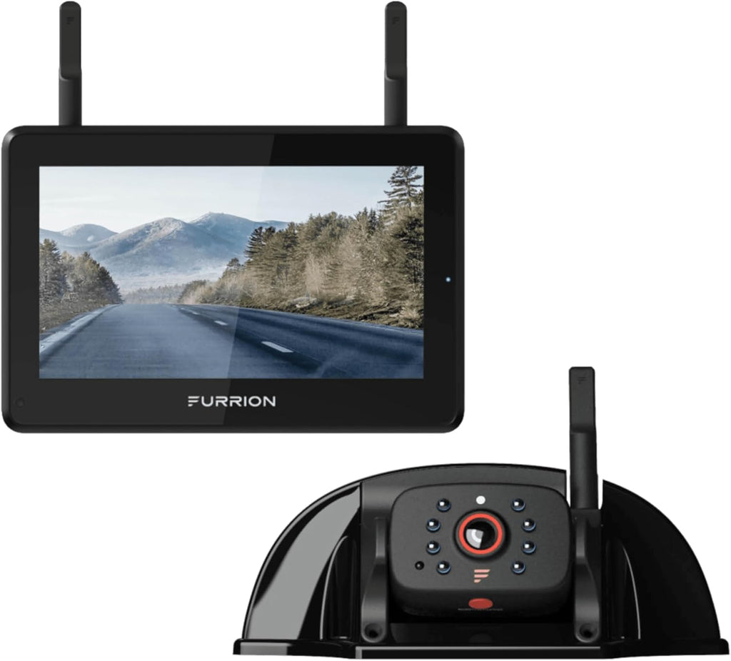 Furrion Vision S+ RV Observation System with 7" Monitor  Sharkfin  Infrared Night Vision  Live Streaming  Wide Viewing Angle - FOS7HTASF