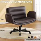 Criss Cross Chair with Flip-Up Arms & Swivel Wheels, Vanity Chair with Adjustable Height & Side Pockets, Comfortable Wide Seat Reclining Computer Office Desk Chairs for Home Office, Make Up, Bed Room