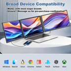 Teamgee 15.6" Laptop Screen Extender with Power Bank  FHD 1080P Triple Monitor  Driver-Free Plug & Play for 13-17" Laptops (HDMI/USB)  Home Office/Small Business  Windows/Mac/Android