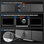 2025 Upgraded Laptop Screen Extender Portable  14" 1080P FHD IPS Screen  Monitor Extender for Laptop  Fit for 13-17"  Plug & Play Compatiable with Windows/Mac/Chrome/Android/Switch