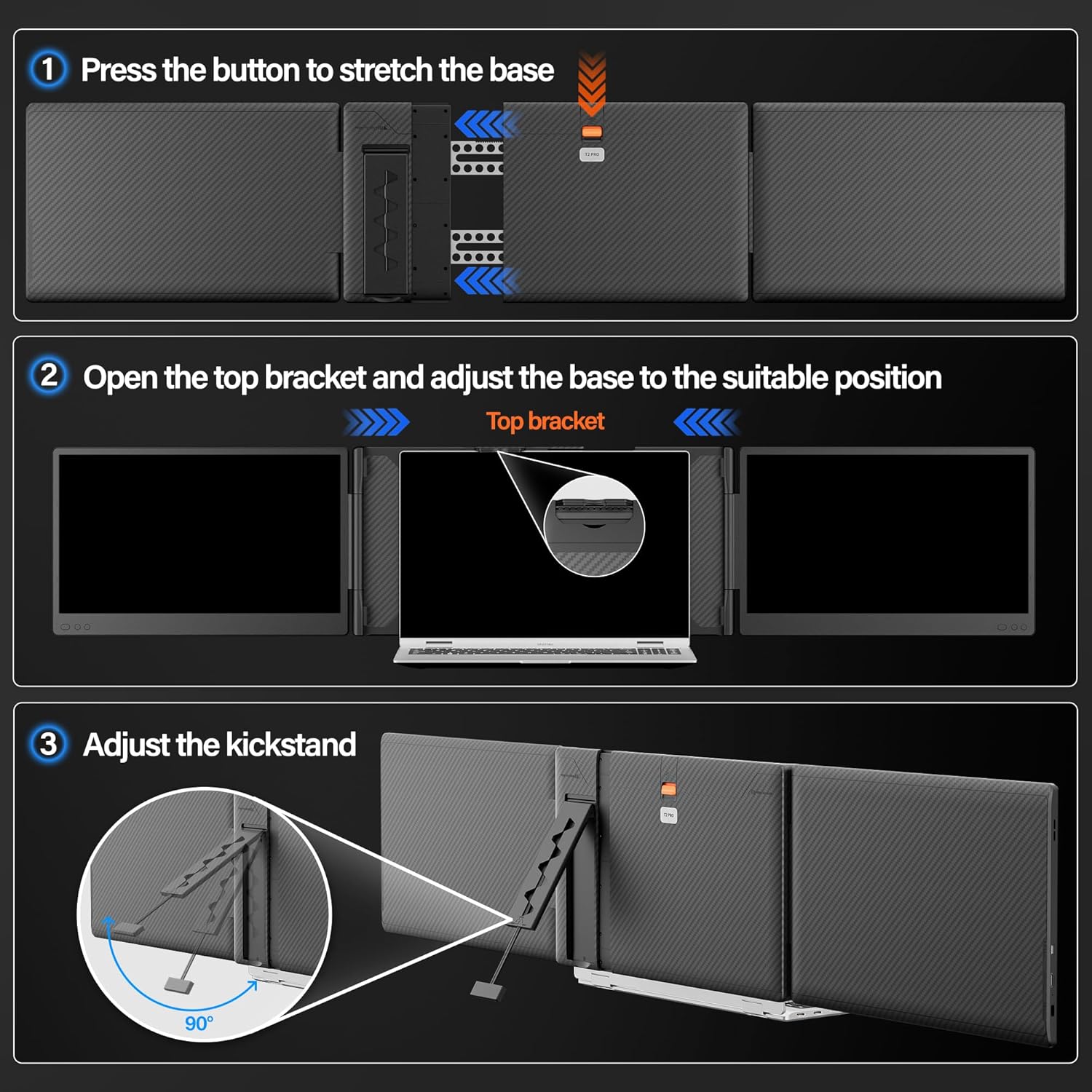2025 Upgraded Laptop Screen Extender Portable  14" 1080P FHD IPS Screen  Monitor Extender for Laptop  Fit for 13-17"  Plug & Play Compatiable with Windows/Mac/Chrome/Android/Switch
