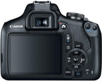 Canon EOS Rebel T7 DSLR Camera with 18-55mm Lens Bundled with 64GB Memory Card + Camera Bag + 58mm UV Filter + Microfiber Cleaning Cloth (5 Items)
