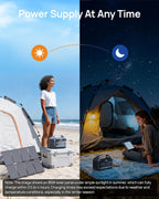Portable Power Station with 80W Solar Panel  288Wh LiFePO4 Battery 600W Power Bank with AC Outlet 110V/1200W Surge  Solar Generator 1.7H Fast Charging for Camping  Hurricane Emergency RV Home Use