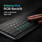 CLVX 1 Windows | Touch On Keys & Gestures AI Keyboard | Bluetooth & USB-C | Low Profile Silent Scissor Keys | Interactive RGB | Aluminum Chassis | Compatible with Windows/Linux/Android