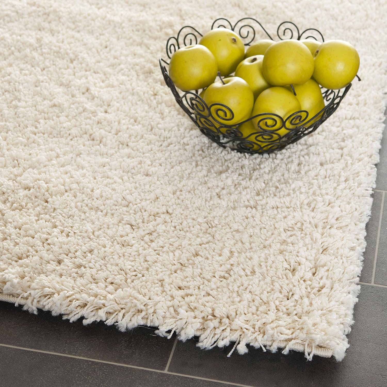 SAFAVIEH California Shag Collection Area Rug - 8' x 10', Ivory, Non-Shedding & Easy to Clean, Ultra Plush Thick Pile, Ideal for Living Room, Bedroom, Dining Space (SG151-1212)