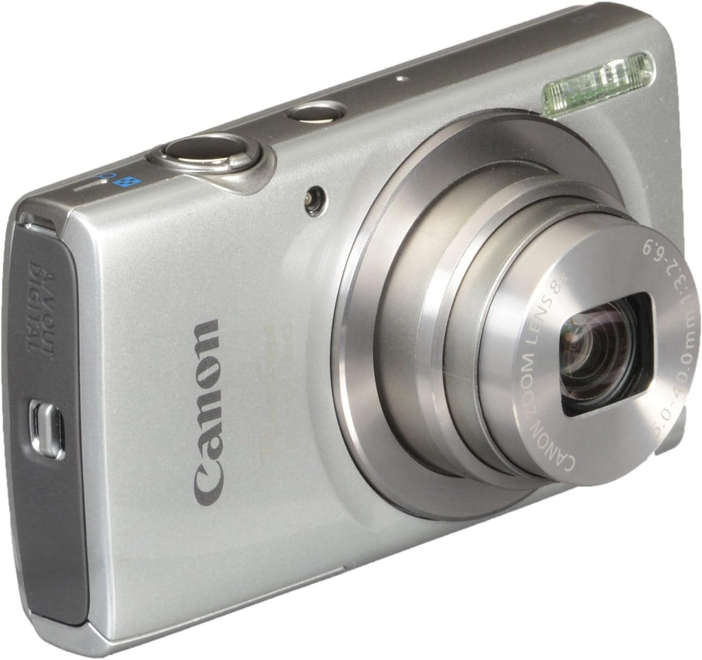 Canon PowerShot ELPH 180 Digital Camera Bundle (Silver) Compact Point and Shoot with Optical Zoom | Easy Controls Lightweight Design for Travel Family and Everyday Photography with Case and 64GB Card