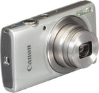 Canon PowerShot ELPH 180 Digital Camera Bundle (Silver) Compact Point and Shoot with Optical Zoom | Easy Controls Lightweight Design for Travel Family and Everyday Photography with Case and 64GB Card